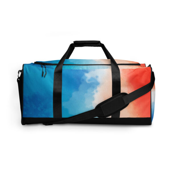 "Orange and Blue Watercolor" Duffle Bag - Image 2