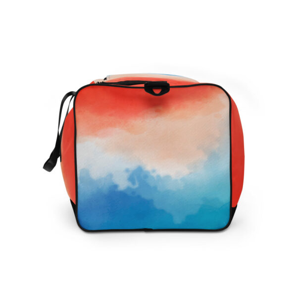 "Orange and Blue Watercolor" Duffle Bag - Image 6