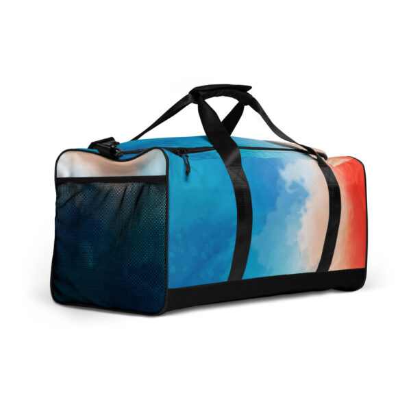 "Orange and Blue Watercolor" Duffle Bag - Image 3