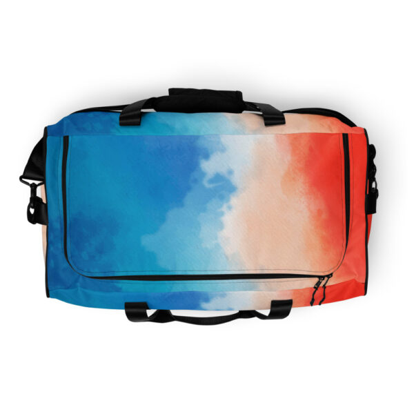 "Orange and Blue Watercolor" Duffle Bag - Image 7