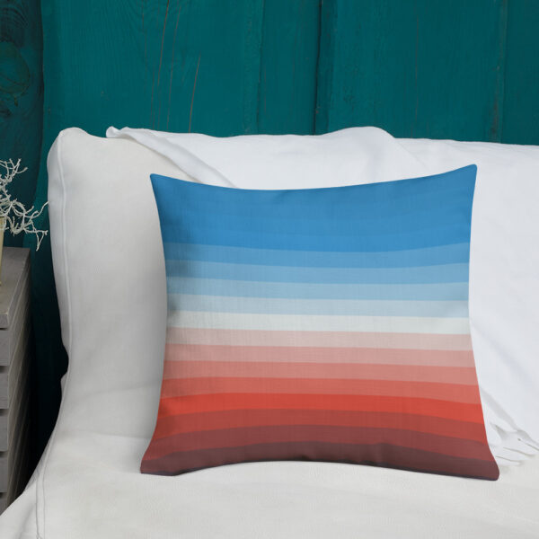 "Red To Blue" Two-Sided Premium Pillow