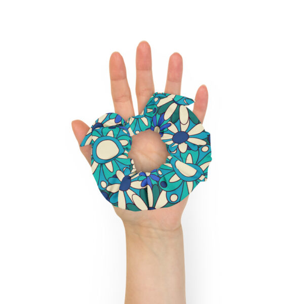 "Flowers In Blue" Scrunchie - Image 2