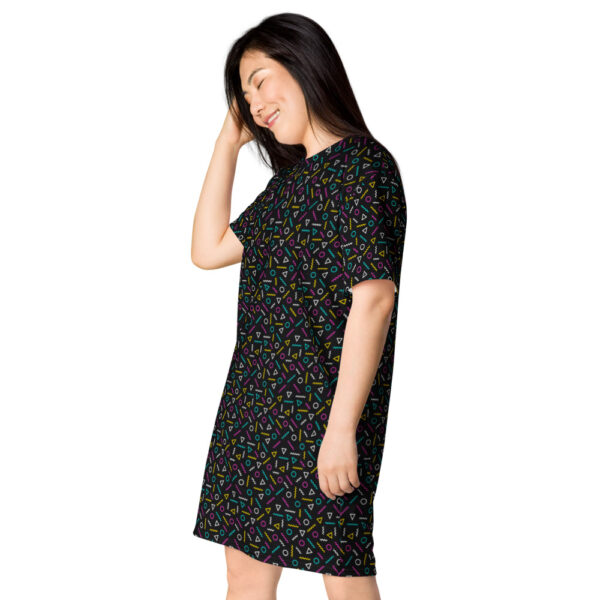 "Neon Squiggles" T-Shirt Dress - Image 3