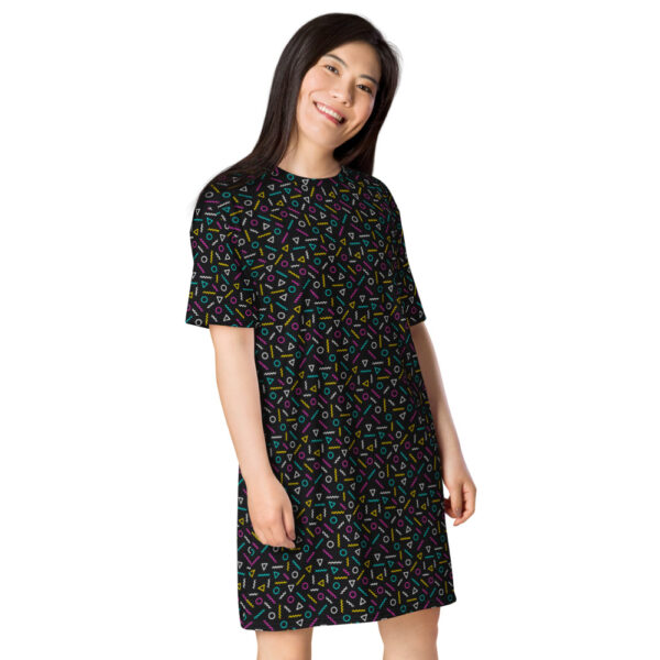 "Neon Squiggles" T-Shirt Dress - Image 4