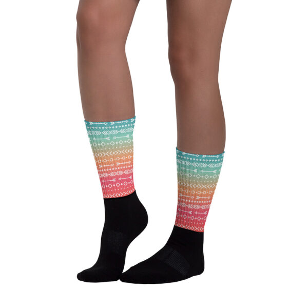 "Hand Drawn Pattern" Colorful Socks - Image 2