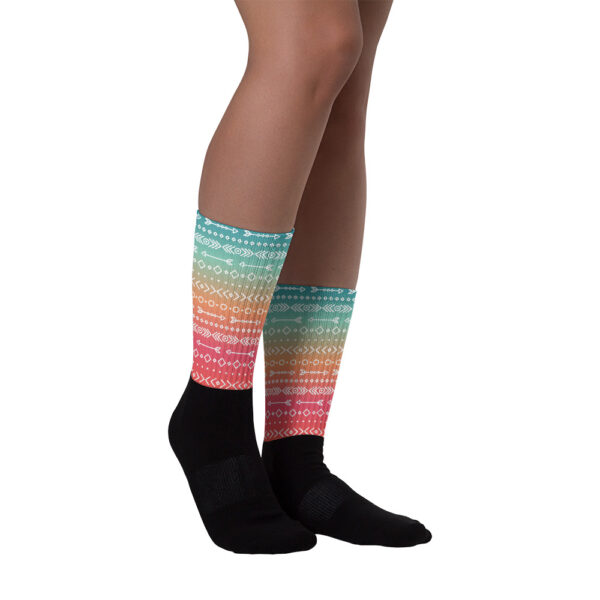 "Hand Drawn Pattern" Colorful Socks