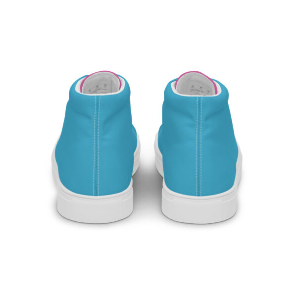 "Blue and Magenta" Men’s High Top Canvas Shoes - Image 11
