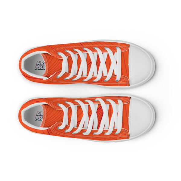 "Orange Wave" Men’s High Top Canvas Shoes - Image 18