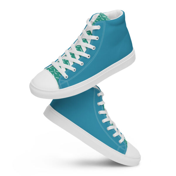 "Blue and Green Sketch" Men’s High Top Canvas Shoes - Image 4