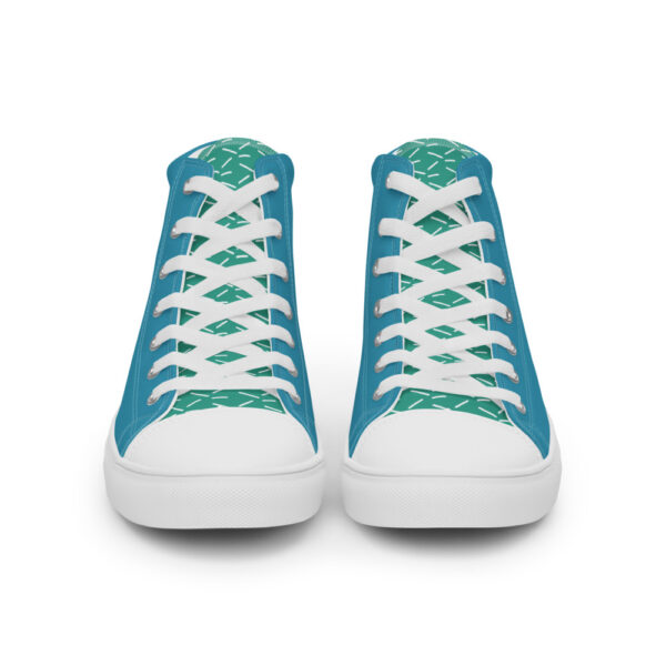 "Blue and Green Sketch" Men’s High Top Canvas Shoes - Image 18