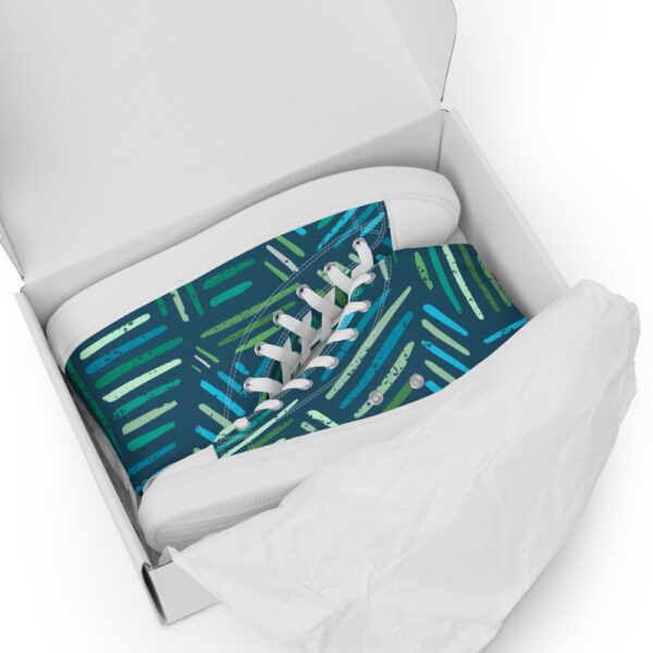 "Painted Leaves" Men’s High Top Canvas Shoes - Image 9