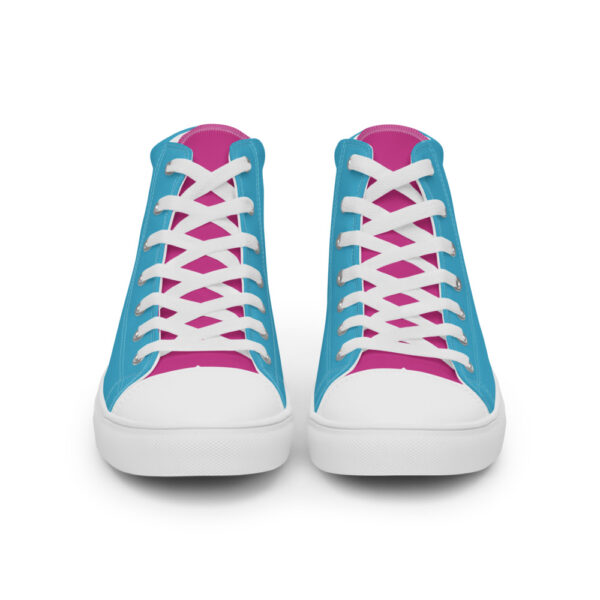 "Blue and Magenta" Men’s High Top Canvas Shoes