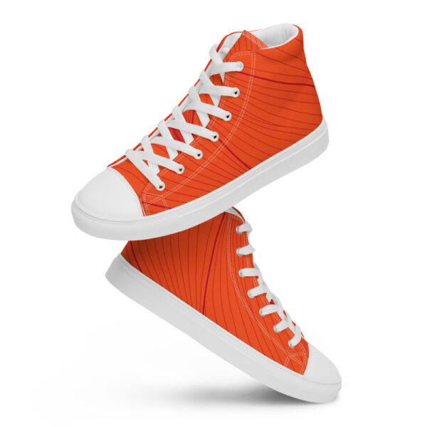 "Orange Wave" Men’s High Top Canvas Shoes - Image 5