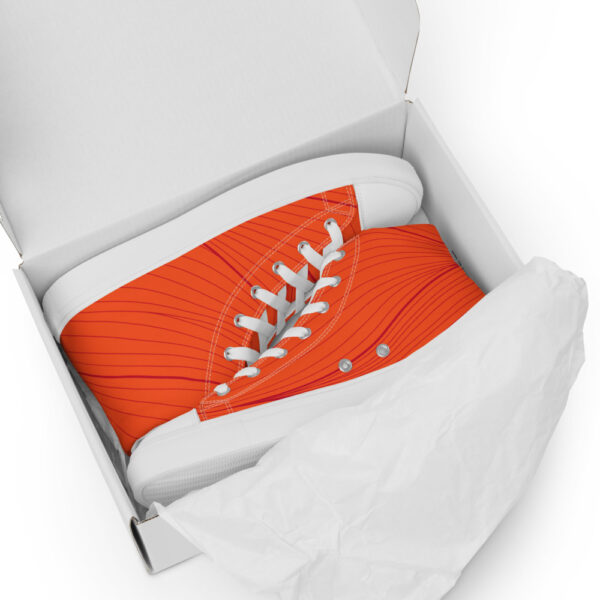 "Orange Wave" Men’s High Top Canvas Shoes - Image 9