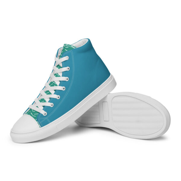 "Blue and Green Sketch" Men’s High Top Canvas Shoes - Image 3