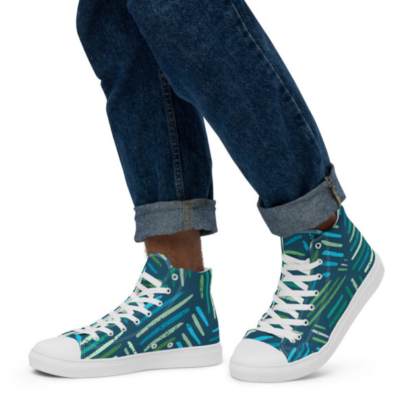 "Painted Leaves" Men’s High Top Canvas Shoes - Image 7