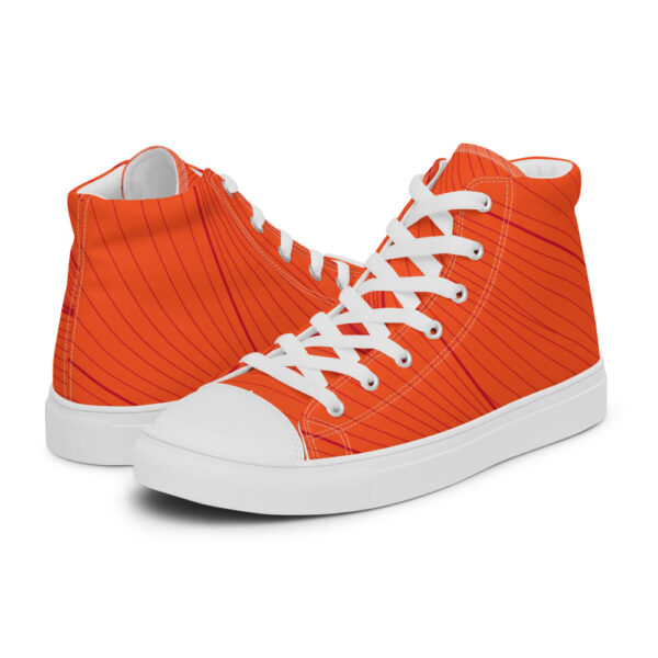 "Orange Wave" Men’s High Top Canvas Shoes - Image 3