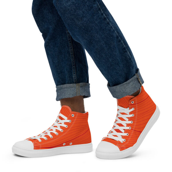 "Orange Wave" Men’s High Top Canvas Shoes - Image 7