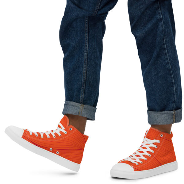 "Orange Wave" Men’s High Top Canvas Shoes - Image 8