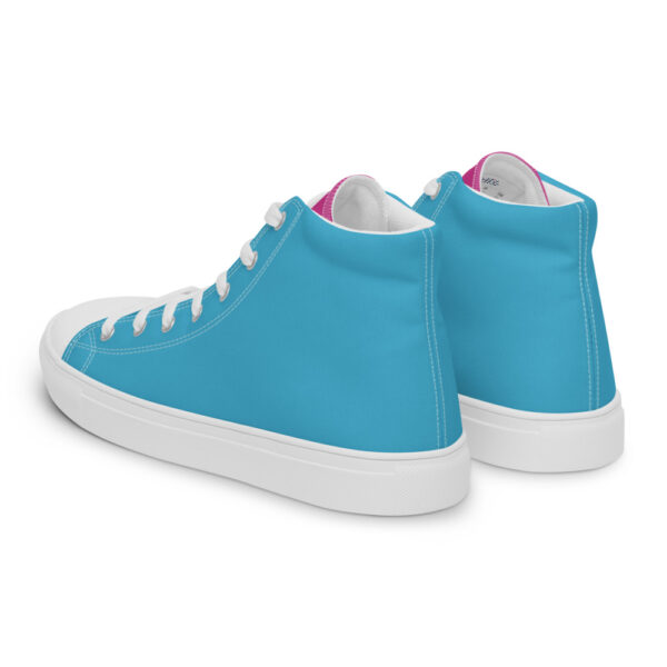 "Blue and Magenta" Men’s High Top Canvas Shoes - Image 30
