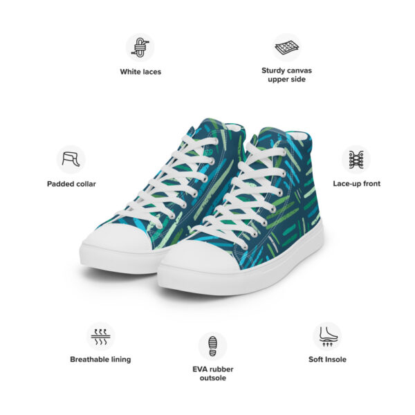 "Painted Leaves" Men’s High Top Canvas Shoes - Image 10