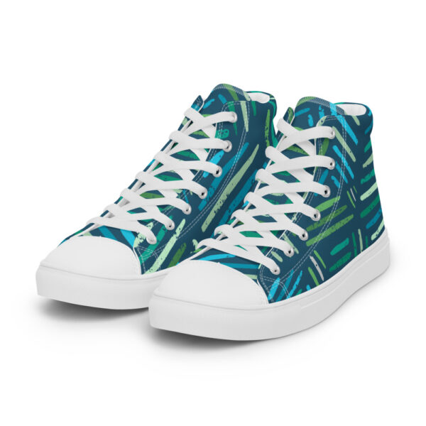 "Painted Leaves" Men’s High Top Canvas Shoes - Image 14