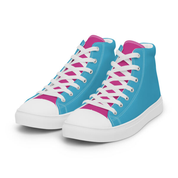"Blue and Magenta" Women’s High Top Canvas Shoes
