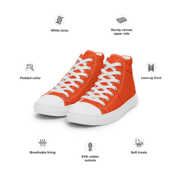 "Orange Wave" Men’s High Top Canvas Shoes - Image 10