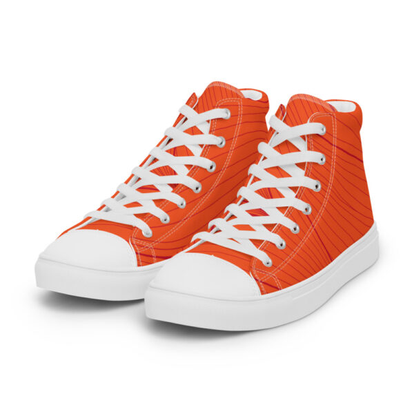 "Orange Wave" Men’s High Top Canvas Shoes - Image 14