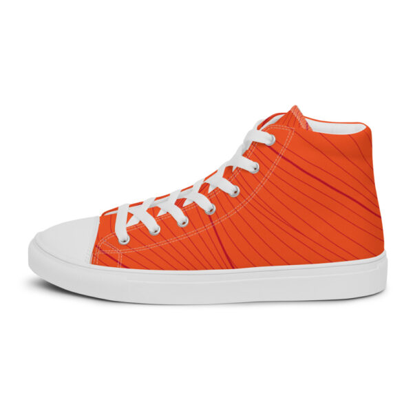 "Orange Wave" Men’s High Top Canvas Shoes - Image 2