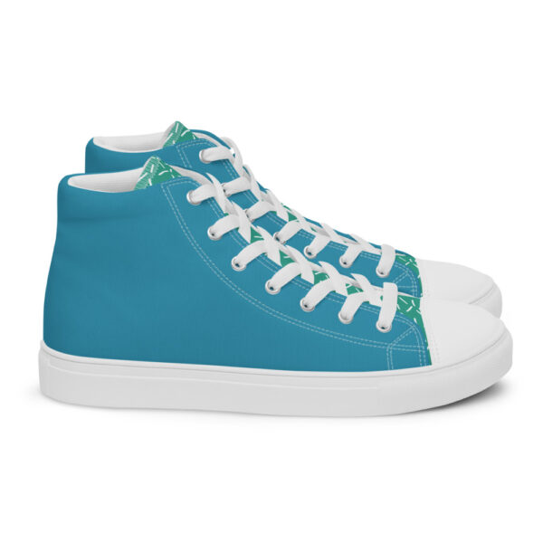 "Blue and Green Sketch" Men’s High Top Canvas Shoes - Image 15