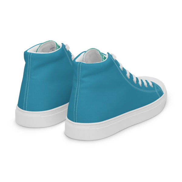 "Blue and Green Sketch" Men’s High Top Canvas Shoes - Image 16