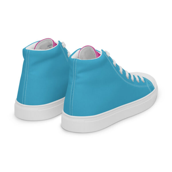 "Blue and Magenta" Men’s High Top Canvas Shoes - Image 33