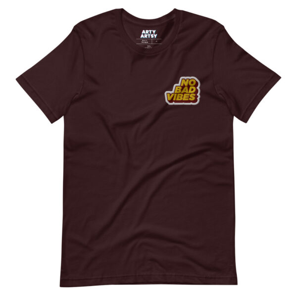 "No Bad Vibes" Embroidered Short-Sleeve Unisex T-Shirt