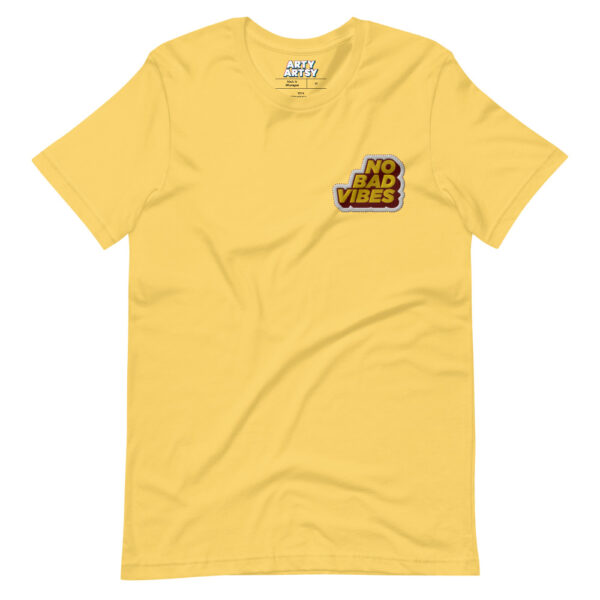 "No Bad Vibes" Embroidered Short-Sleeve Unisex T-Shirt - Image 4