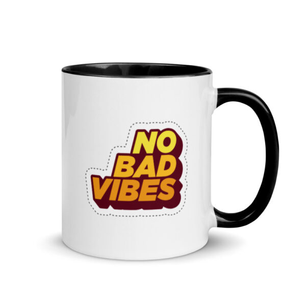 "No Bad Vibes" Mug with Color Inside