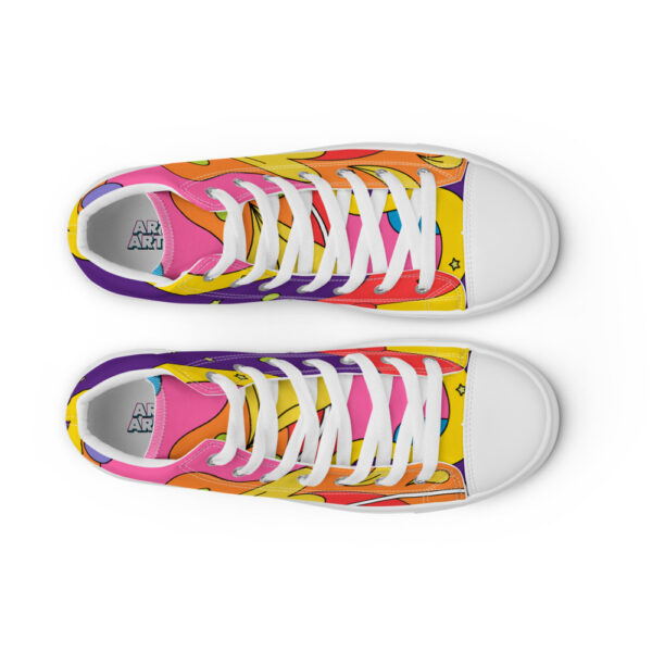 "Waves of Flowers" Women’s High Top Canvas Shoes - Image 16
