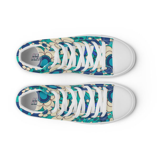 "Flowers In Blue" Women’s High Top Canvas Shoes - Image 18