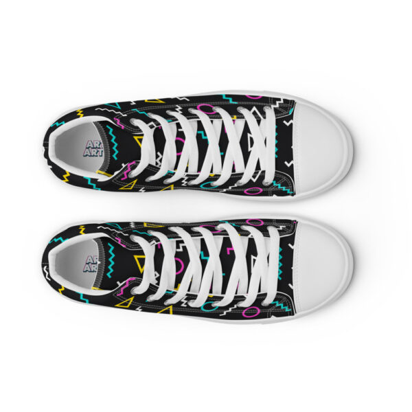"Neon Squiggles" Women’s High Top Canvas Shoes - Image 18