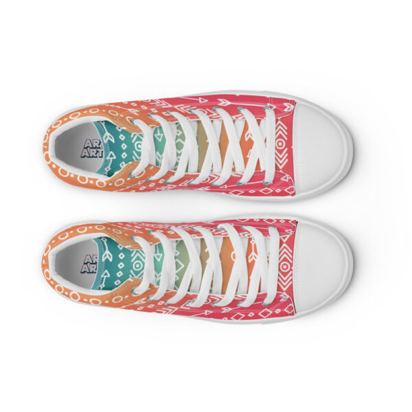 "Hand Drawn Pattern" Colorful Women’s High Top Canvas Shoes - Image 17