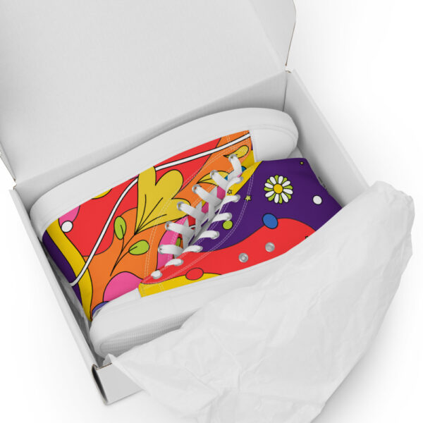 "Waves of Flowers" Women’s High Top Canvas Shoes - Image 4