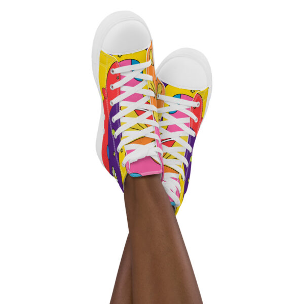 "Waves of Flowers" Women’s High Top Canvas Shoes - Image 9