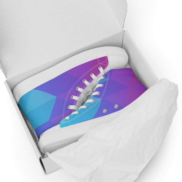 "Geometric Gradient" Women’s High Top Canvas Shoes - Image 5