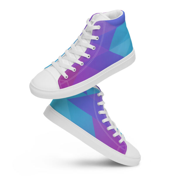 "Geometric Gradient" Women’s High Top Canvas Shoes - Image 6