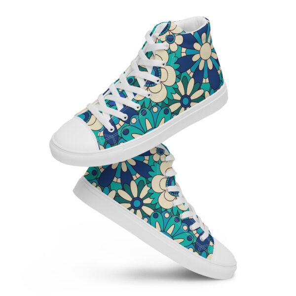 "Flowers In Blue" Women’s High Top Canvas Shoes - Image 6