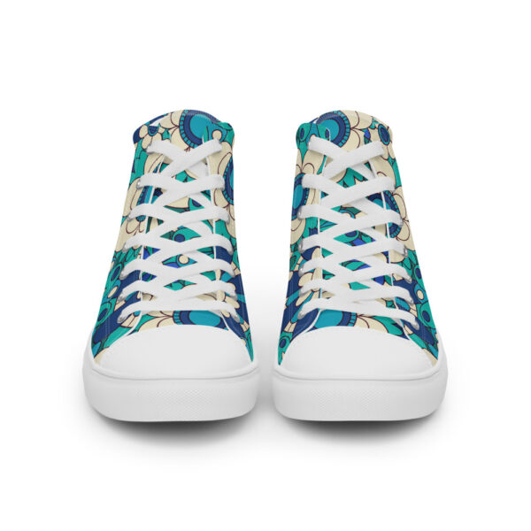 "Flowers In Blue" Women’s High Top Canvas Shoes - Image 17