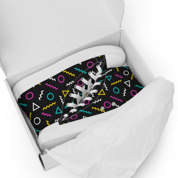 "Neon Squiggles" Women’s High Top Canvas Shoes - Image 5