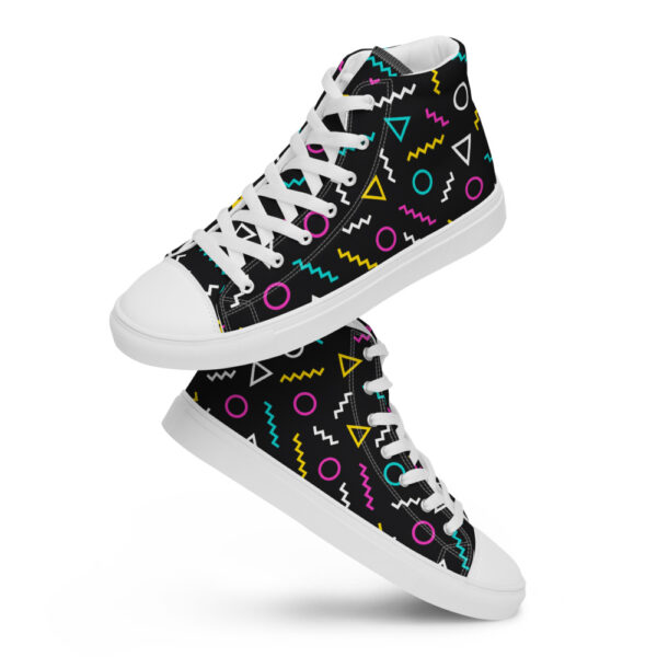 "Neon Squiggles" Women’s High Top Canvas Shoes - Image 6