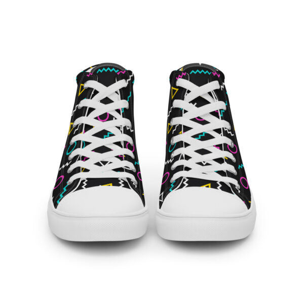 "Neon Squiggles" Women’s High Top Canvas Shoes - Image 17
