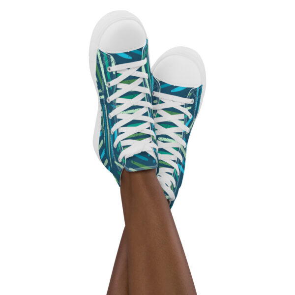 "Painted Leaves" Women’s High Top Canvas Shoes - Image 11